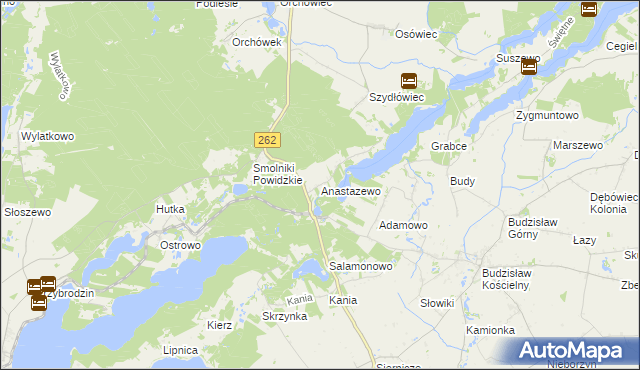 mapa Anastazewo, Anastazewo na mapie Targeo