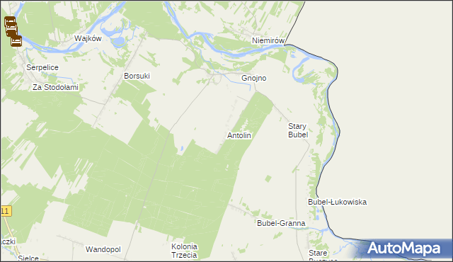 mapa Antolin gmina Konstantynów, Antolin gmina Konstantynów na mapie Targeo