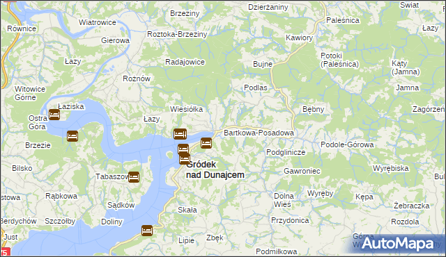 mapa Bartkowa-Posadowa, Bartkowa-Posadowa na mapie Targeo