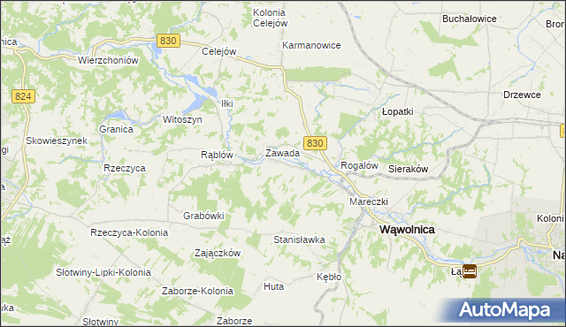 mapa Bartłomiejowice gmina Wąwolnica, Bartłomiejowice gmina Wąwolnica na mapie Targeo
