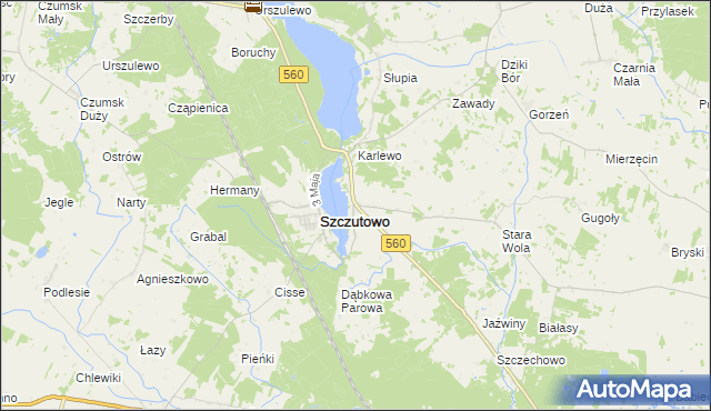 mapa Blizno gmina Szczutowo, Blizno gmina Szczutowo na mapie Targeo