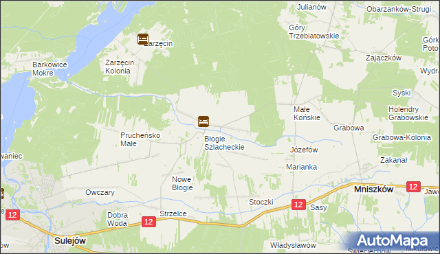 mapa Błogie Rządowe, Błogie Rządowe na mapie Targeo