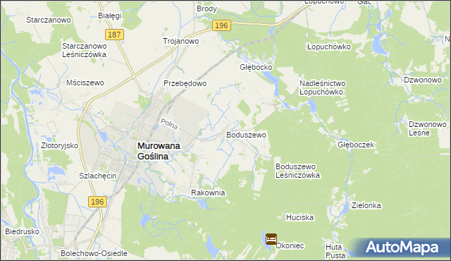 mapa Boduszewo, Boduszewo na mapie Targeo