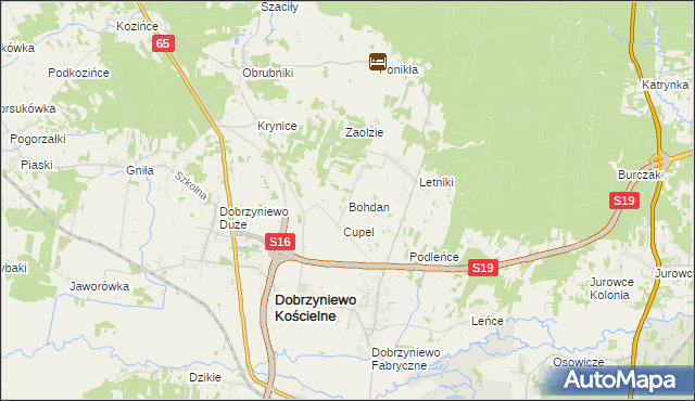 mapa Bohdan, Bohdan na mapie Targeo