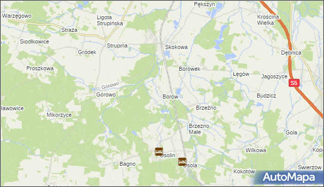 mapa Borów gmina Prusice, Borów gmina Prusice na mapie Targeo