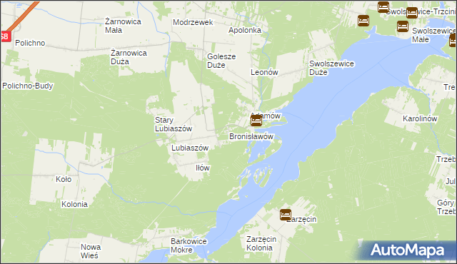 mapa Bronisławów gmina Wolbórz, Bronisławów gmina Wolbórz na mapie Targeo