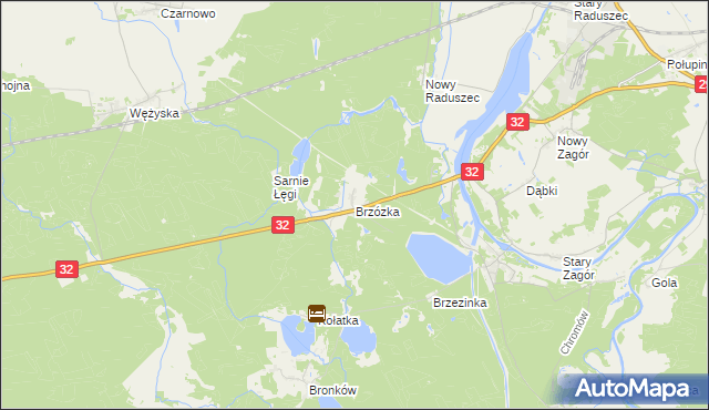 mapa Brzózka gmina Krosno Odrzańskie, Brzózka gmina Krosno Odrzańskie na mapie Targeo