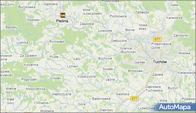 mapa Buchcice, Buchcice na mapie Targeo