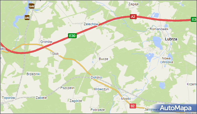 mapa Bucze gmina Lubrza, Bucze gmina Lubrza na mapie Targeo