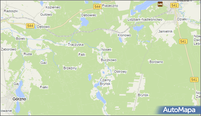 mapa Buczkowo gmina Górzno, Buczkowo gmina Górzno na mapie Targeo