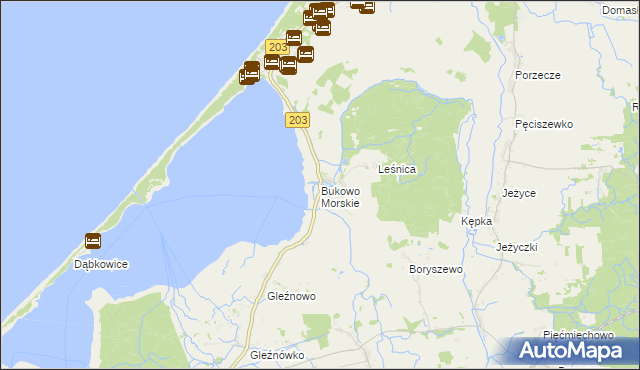 mapa Bukowo Morskie, Bukowo Morskie na mapie Targeo