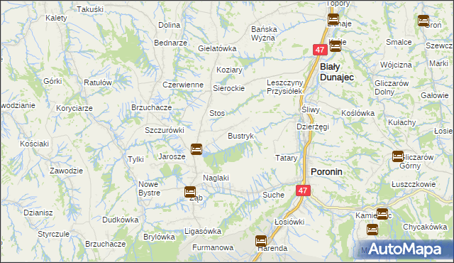 mapa Bustryk, Bustryk na mapie Targeo