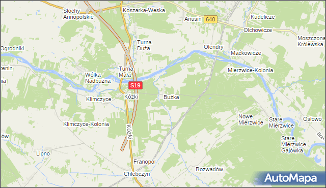 mapa Bużka, Bużka na mapie Targeo
