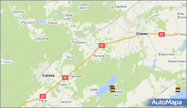 mapa Bytonia, Bytonia na mapie Targeo