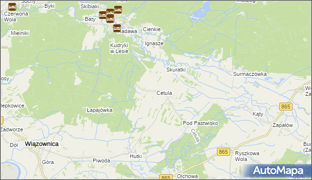 mapa Cetula, Cetula na mapie Targeo