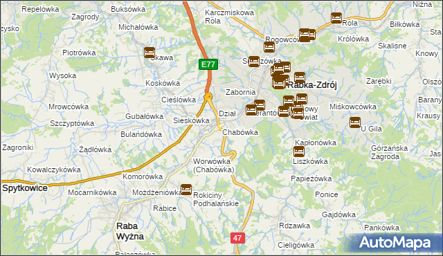 mapa Chabówka, Chabówka na mapie Targeo