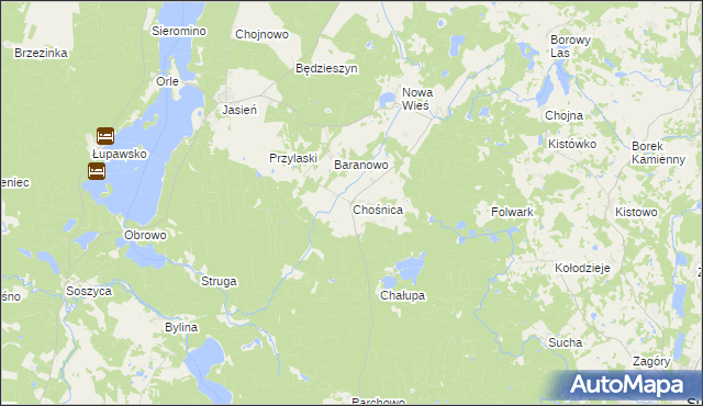 mapa Chośnica, Chośnica na mapie Targeo