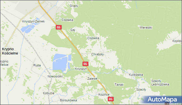 mapa Chraboły gmina Dobrzyniewo Duże, Chraboły gmina Dobrzyniewo Duże na mapie Targeo