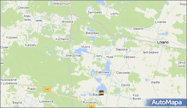 mapa Cisiny, Cisiny na mapie Targeo