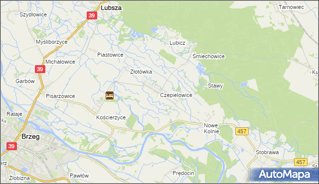 mapa Czepielowice, Czepielowice na mapie Targeo