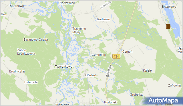 mapa Czmoniec, Czmoniec na mapie Targeo