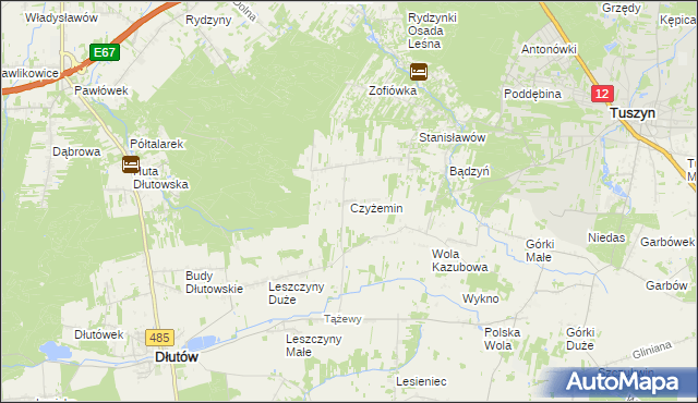 mapa Czyżemin, Czyżemin na mapie Targeo