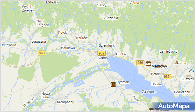 mapa Dębno gmina Nowy Targ, Dębno gmina Nowy Targ na mapie Targeo