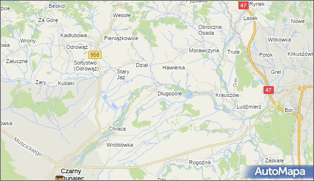 mapa Długopole, Długopole na mapie Targeo