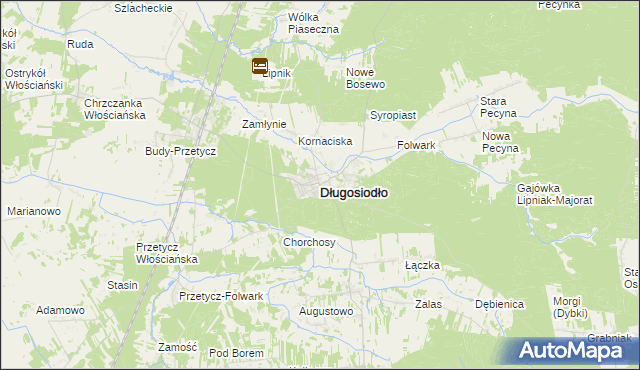 mapa Długosiodło, Długosiodło na mapie Targeo