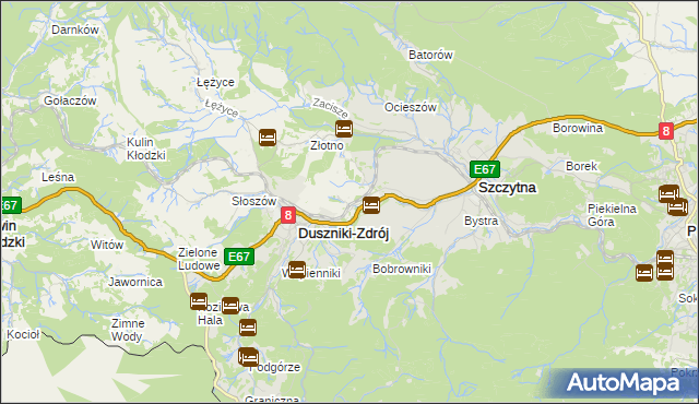 mapa Dolina gmina Szczytna, Dolina gmina Szczytna na mapie Targeo