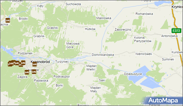 mapa Dominikanówka, Dominikanówka na mapie Targeo