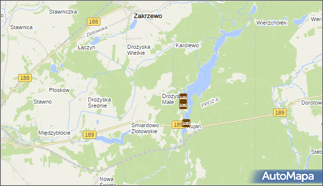 mapa Drożyska Małe, Drożyska Małe na mapie Targeo