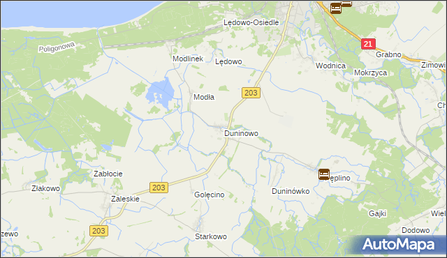 mapa Duninowo, Duninowo na mapie Targeo