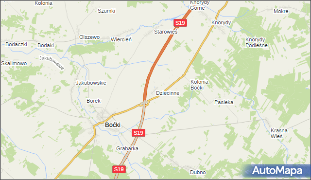 mapa Dziecinne, Dziecinne na mapie Targeo