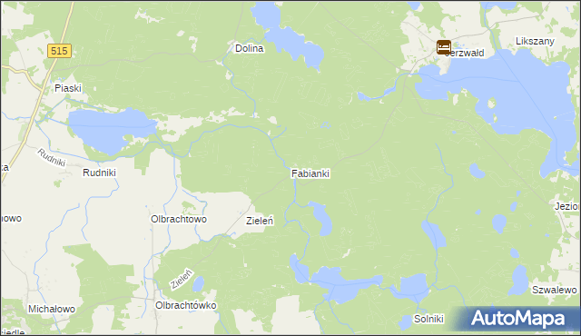mapa Fabianki gmina Susz, Fabianki gmina Susz na mapie Targeo
