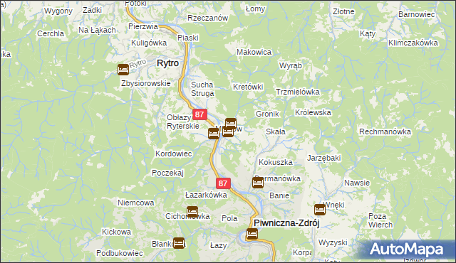 mapa Głębokie gmina Piwniczna-Zdrój, Głębokie gmina Piwniczna-Zdrój na mapie Targeo