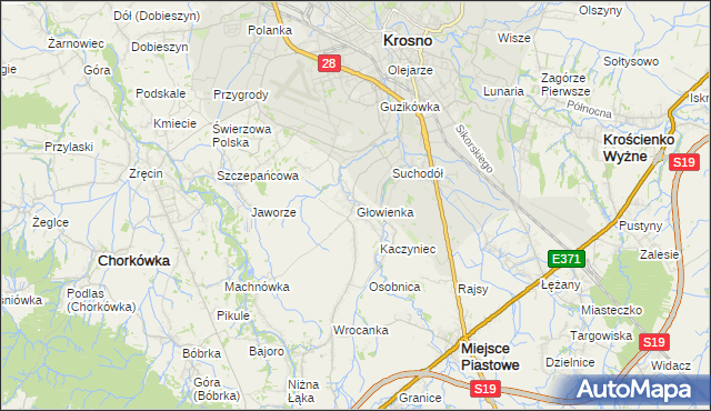 mapa Głowienka, Głowienka na mapie Targeo