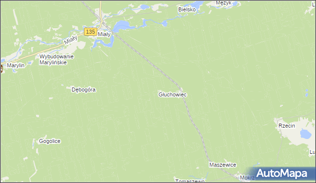 mapa Głuchowiec, Głuchowiec na mapie Targeo