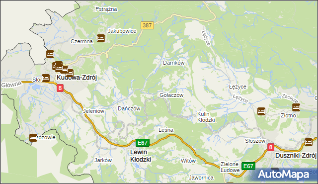 mapa Gołaczów, Gołaczów na mapie Targeo
