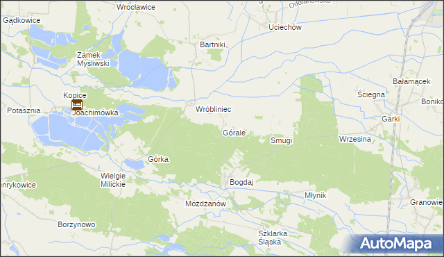 mapa Górale gmina Milicz, Górale gmina Milicz na mapie Targeo