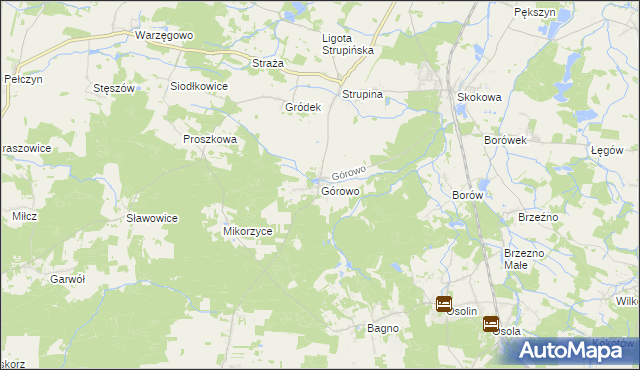 mapa Górowo gmina Prusice, Górowo gmina Prusice na mapie Targeo