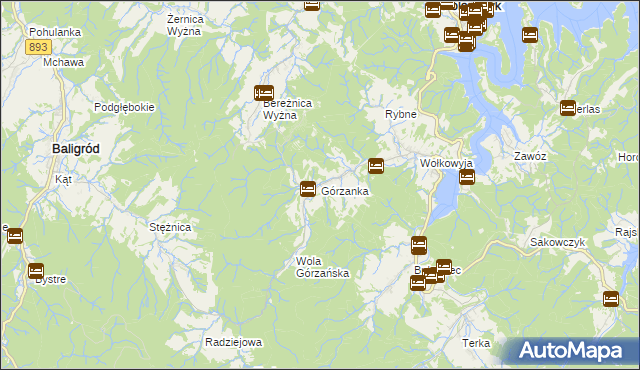 mapa Górzanka, Górzanka na mapie Targeo