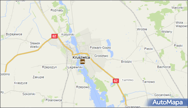 mapa Grodztwo gmina Kruszwica, Grodztwo gmina Kruszwica na mapie Targeo