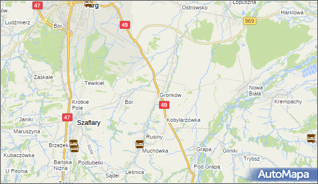 mapa Gronków, Gronków na mapie Targeo