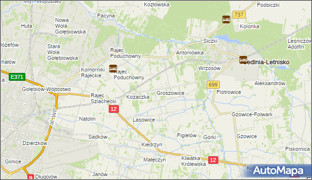 mapa Groszowice, Groszowice na mapie Targeo