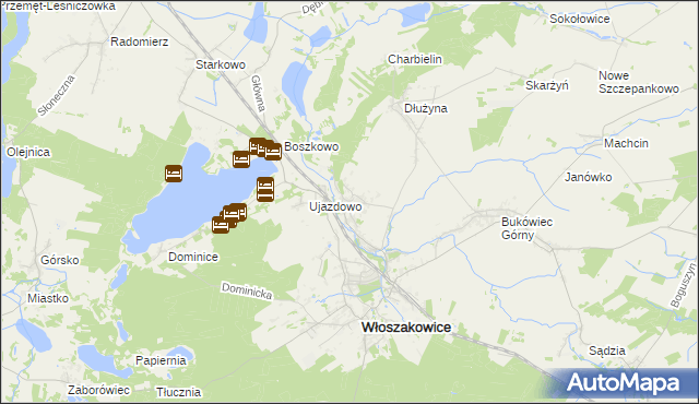 mapa Grotniki gmina Włoszakowice, Grotniki gmina Włoszakowice na mapie Targeo