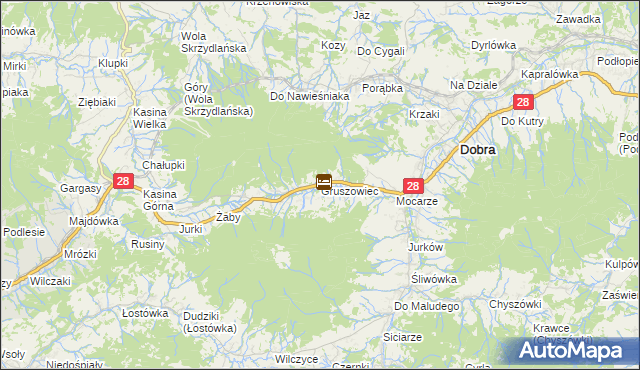 mapa Gruszowiec, Gruszowiec na mapie Targeo