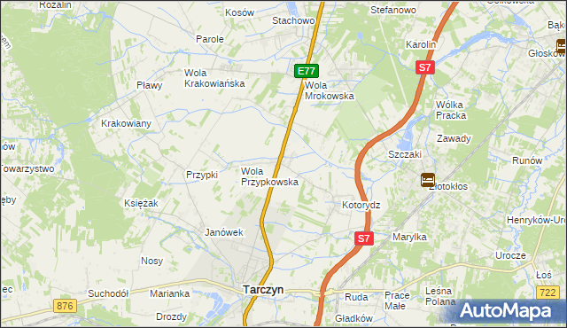 mapa Grzędy gmina Tarczyn, Grzędy gmina Tarczyn na mapie Targeo