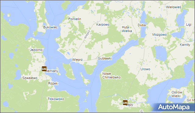 mapa Gubławki, Gubławki na mapie Targeo