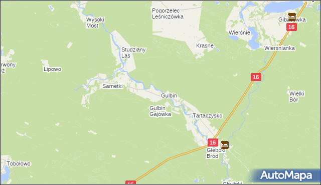 mapa Gulbin, Gulbin na mapie Targeo